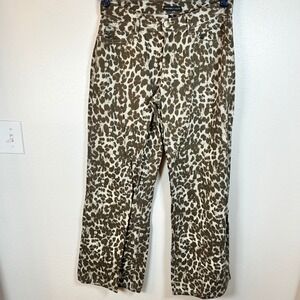Sincerely Jules Leopard Print Jeans Size 3 26 (actual 30) High Rise Wide Leg